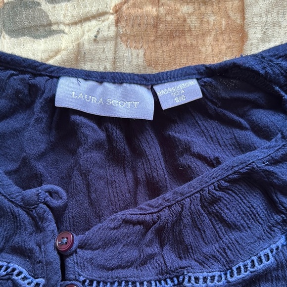 Laura Scott navy  Relaxed Blouse - Picture 3 of 5